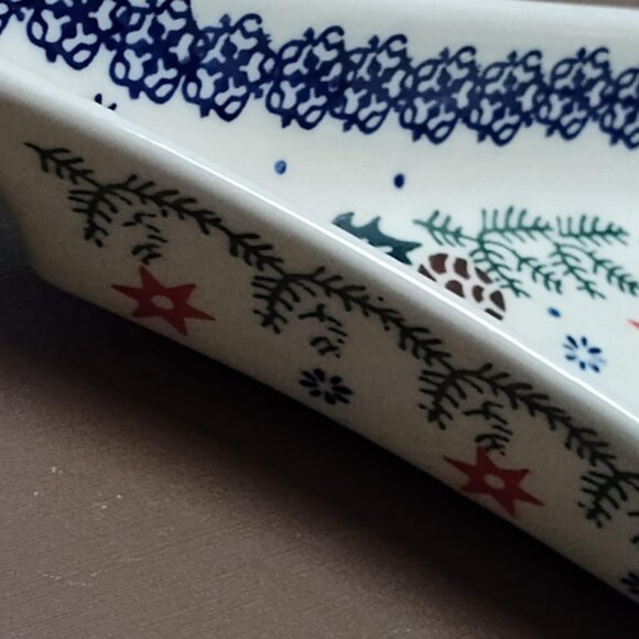 Polish Pottery, Boleslawiec spoon rest, Christmas pattern‎ - new - Picture 10 of 16